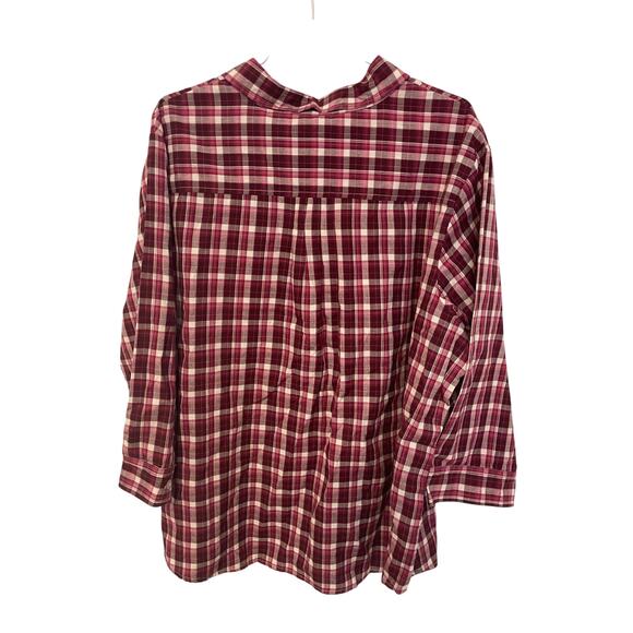 Venezia Cotton 1X Equestrian Country Button Up Ranch Cottagecore Farmer Blouse - Picture 4 of 4